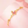 Reino da Borboleta Sinfonia de Rosas Pulseira Luminosa de Borboleta para Mulheres, Luxo Leve Nicho Série Rosa Joia Romântica Presente