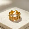 Anillo liso elegante y minimalista para el dedo índice, popular entre las influencers femeninas, anillo hueco de lujo ligero, anillo de lazo de estilo coreano de nicho