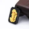 Fábrica atacado Hetian jade pixiu pingente estilo nacional ouro incrustado jade colar pingente dos homens drenagem ao vivo presentes de jóias