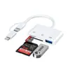 Lector de Tarjetas Tres en Uno SD Multifunción Tipo-C Teléfono Móvil Android Adaptador USB Multi-Puerto OTG para Leer TF con Lectura de Alta Velocidad