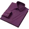 Camisa de Lana para Hombre, Suave y Transpirable, Para Viajes de Negocios, Vestimenta Formal Profesional, Color Sólido, Camisa Versátil, Mangas Largas para Hombre
