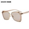 Óculos de Sol Jamie 9149 Óculos de Sol da Moda de Cor Clara para Mulheres Óculos com Lente Amarela Transparente Óculos de Sol com Armação Grande para Homens