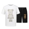 Traje informal de seda de hielo para hombre, camiseta de manga corta con estampado de cabeza de tigre, pantalones cortos de seda, finos y holgados, para verano