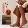 Suministro exclusivo transfronterizo de calcetines largos cálidos engrosados para mujer, calcetines de rizo para la pantorrilla, calcetines de toalla, calcetines de algodón con forro polar para otoño e invierno