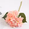 Hortensia Simulada de 2 Hojas Rama Única Tela de Seda Arreglo Floral Grande de Hortensia Decoración de Hotel Accesorios para Fotografía de Bodas Flor Artificial al por Mayor