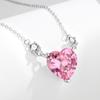TikTok Live Colar em Forma de Coração Corrente para Clavícula Feminina ins Senso de Design Avançado Elegante Versátil Diamante de Alto Carbono Pingente Rosa