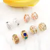 1 Pieza de Cuentas Espaciadoras de Agujero Grande de Colores con Pedrería 6X10Mm Pulsera Creativa de Abalorios DIY Accesorio de Joyería de Aleación
