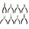 Mini pinzas transfronterizas de 4.5 pulgadas pinzas de punta fina pinzas de punta plana pinzas para bricolaje pinzas para joyería juego de 8 piezas