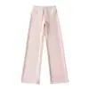 Calça Larga de Moletom Grossa Estilo Americano com Cordão Cintura Alta para Mulheres, Outono e Inverno, Caimento Versátil, Yoga, Esportes, Comprimento Total