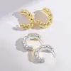 Pendientes Huecos Exagerados con Rosca en Forma de C Populares Europeos y Americanos para Mujer, Pendientes Retorcidos Retro Personalizados de Gama Alta