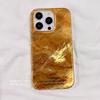 Capa para Celular iPhone 16 com Revestimento Oleoso e Glitter Dourado Origami Adequada para Apple 14/Iphonexr Capa Swirl IMD Cobertura Total