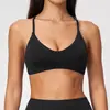 Sujetador deportivo sin costuras, corte ajustado, con tirantes finos, absorbente de impactos, diseño en forma de Y, secado rápido, transpirable, top de yoga, sujetador de fitness, diseño que realza la espalda, 5112