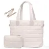 En stock Bolso de Axila 2024 Nuevo Llegada Bolso Tote de Gran Capacidad Tendencia Moda Rombo Bolso de Hombro para Mujer Algodón Bolso de Hombro Bolso para Computadora