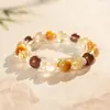 Pulsera de Cristal con Perlas de Cristal Natural Optimizada Pulsera Versátil de Nicho Joyería de Moda de Lujo Ligero Venta al por Mayor para Mujeres