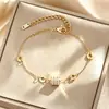 Pulsera de Acero de Titanio de Moda Europea y Americana para Mujer, de Lujo Ligero de Alta Gama, con Diamantes Ins, Cintura de Hombre Pequeña, Pulsera Simple Personalizada, Joyería de Mano