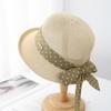 Chapéu de sol de moda simples com bolinhas onduladas de grama e bolinhas doces, chapéu de praia de verão para exterior, feminino, dinheiro, atacado
