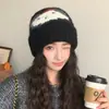 Gorro tejido estilo coreano con cabeza de perro, lindo gorro de lana, nuevo gorro tejido grueso de otoño/invierno, gorro a prueba de viento, gorro cálido para clima frío