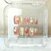 Adesivos de Unha com Polka Dot Estrela Degradê 10 Peças Codificados Olho de Gato Manicure Curta Fashion Simples Glitter Unhas Usáveis