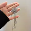 Aço Titânio Luxo Leve Estilo Coreano Floco de Neve Giratório Corrente para Suéter Elegante Versátil Colar Longo Pingente Simples Acessórios de Vestuário para Mulheres