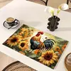 Placemats de Xadrez Geométrico de Limão Best-Sellers da Amazon Transfronteiriços Série de Animais de Fazenda Tapetes de Mesa de Jantar Tapetes de Isolamento Térmico