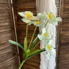 Nova Flor Artificial Tulipa Aberta de Cinco Cabeças Impressa em 3D Decoração de Casa Ornamento para Sala de Estar Arranjo Floral de Casamento