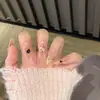 Parches de Manicura Hechos a Mano para Otoño e Invierno, Uñas Postizas, Uñas Largas, Blanqueamiento 10 Piezas de Uñas Portátiles Ojo de Gato de Cristal, Gama Alta