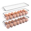 Caixa de armazenamento de geladeira empilhável nova transfronteiriça cozinha armazenamento com tampa 14 compartimentos alça embutida caixa de ovos fabricante