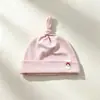 Touca de bebê para primavera, outono e inverno, 0-3 meses, unissex, protege a moleira, touca de algodão puro com camada dupla para recém-nascido