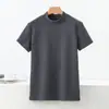 Chegada Nova de Inverno Tamanho Grande Casual Masculino Camiseta Manga Curta Gola Alta Meia Polar com Veludo Espessado Camisa Camada de Base