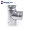 Tubo de Escape de Humo TP con Conector en T para Campana de Cocina Unión de Bifurcación Conducto de Hierro Blanco Interfaz en T Positiva
