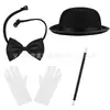 Conjunto Temático Clássico de Mágico Lincoln Chapéu Alto e Capa 15cm de Altura Conjunto Completo para Festa Cosplay Performance de Palco