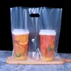 Sacos Descartáveis para Milk Tea, Sacolas Plásticas de Transporte para Copos Individuais ou Duplos, Sacos de Embalagem para Sucos e Bebidas, Sacos de Embalagem para Café, Sacolas Plásticas para Viagem