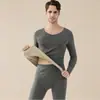Nuevo traje de ropa interior para hombre gris, superficie AB, camiseta interior sin costuras, cálido