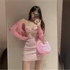 Falda sexy de tirantes para mujer, ancla japonesa, celebridad de internet, vestido con lazo, cintura rosa, ajuste ceñido, camisón con almohadilla en el pecho, para mujer
