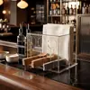 Caja de almacenamiento de cubiertos de acrílico personalizada, caja de almacenamiento de servilletas y tenedores de acrílico, caja de almacenamiento de utensilios de cocina y restaurante