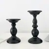 Candelabro Columna Romana Negro Retro Adorno de Hierro Forjado Difusor de Aroma a Vela Pedestal Decoración de Atmósfera Mesa de Comedor Hogar Francés