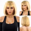 Comércio Exterior Europeu e Americano Peruca Feminina Preto Marrom Linho Gradiente Cabelo Curto Franja Lateral Cabelo Curto Fibra Química Peruca Touca Peruca