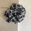 Scrunchie de Leopardo Estilo Blogger Retrô Outono e Inverno Elástico Grande de Cabelo na Moda Tendência