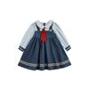 Qiuduo Meng Conjunto de Traje de Marinero Estilo Universitario para Niñas Conjunto de Dos Piezas de Camisa y Falda Infantil Falda de Primavera y Otoño 2025