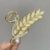 Clipe de orelha de trigo dourado elegante grampo de cabelo transparente estilo chinês elegante grampo de volta cabeça clipe de tubarão antigo de alta qualidade