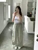 Calça Parachute Leve para Valorizar o Corpo em Formato de Pera, Cintura Alta Emagrecedora, Caimento Fluido, Plissada, Perna Larga, Casual para Mulheres, Estilo Fino M85
