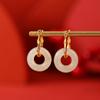 Pendientes de plata de ley S925 con diseño de ciervo, chapados en oro, con jade hetiano, estilo retro, elegantes y con hebilla de bambú, antiguos y versátiles, para mujer.
