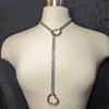 Europeu e Americano Amazon Hot Lasso Colar Em Forma De Coração O-Ring Slide Chain Colar Hip Hop Punk Rock Ornamento De Aço Inoxidável