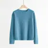 Suéter Grueso de Lana sin Costuras Todo en Uno Cuello Redondo Suelto Base Suéter de Lana Top para Mujer 1128