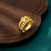 Anillo de Oro Arena Vietnamita, Estilo Sencillo, Lazo de Lujo, Anillo de Zirconio, Anillo Abierto Entrelazado, Joyería Duradera