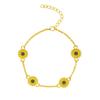 2022 transfronterizo nuevo tobillera de girasol de aleación europea y americana simple creativa tobillera de margarita accesorios de regalo para mujer