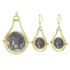 Amazon Nuevo Vintage Hada del Agua Moneda Antigua Juego de Joyas de Plata de Ley Moda Femenina Tres Piezas Collar Pendientes Anillo