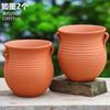 Maceta de cerámica con forma de flor carnosa, para plantas verdes, para el hogar, para orquídeas, buganvillas, creativa, de gran diámetro, transpirable, color arena púrpura.
