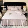 Faldón de cama estilo princesa pieza única cubre imperfecciones dobladillo 2026 nuevo algodón puro todo algodón Cubrecama faldón de cama sábana de cama con borde de falda A