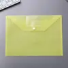 Bolsa de Archivo Snap A4 al por Mayor Transparente Colorida Impermeable para Documentos de PP con Tarjeta de Presentación Bolsa de Almacenamiento de Documentos para Estudiantes